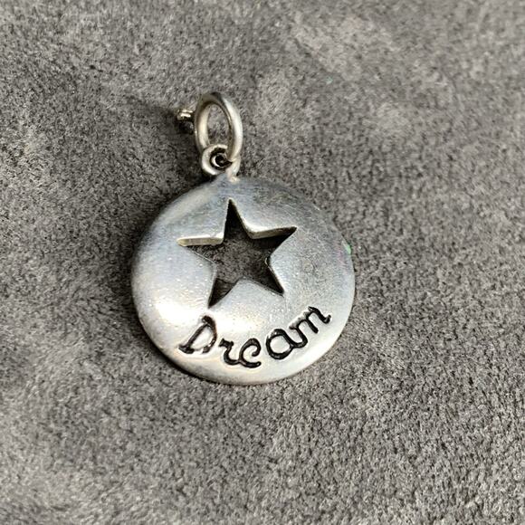 Vintage Sterling 925 Silver Dangle Charm Silhouette Star “Dream” Signed THSU - Picture 1 of 5